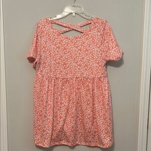 Sew In Love Coral Floral Mini Dress